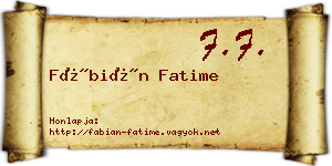Fábián Fatime névjegykártya