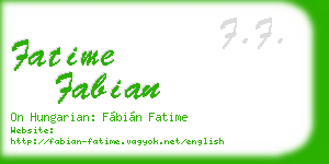 fatime fabian business card