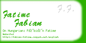 fatime fabian business card